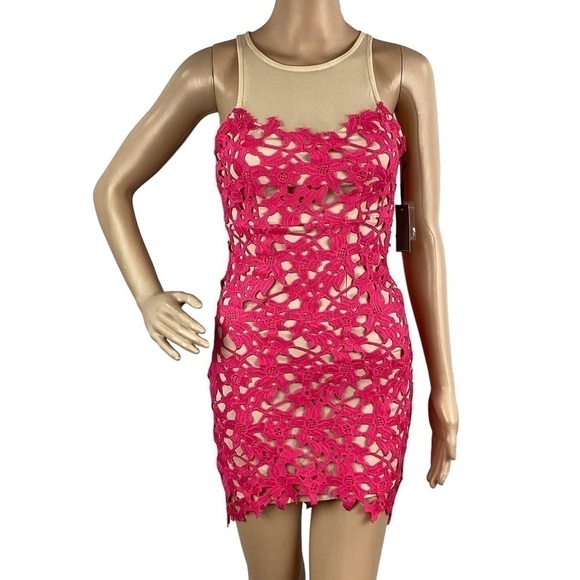Lovers + Friends Larissa Mini Dress Size XXS Lipstick Pink - Picture 1 of 7